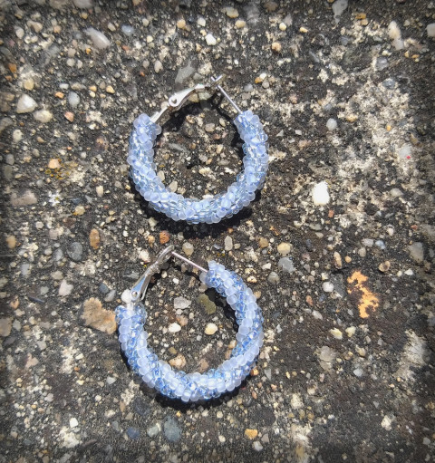 Ledové kruhy - náušnice voda kruh šperk korálky doplněk náušnice kruhové led kroužek mráz 