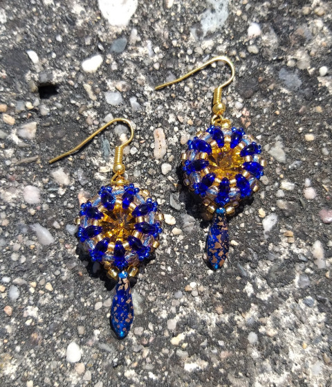 Půlnoční záře no.2 šperk doplněk náušnice hvězda květ noc půlnoc noční obloha 