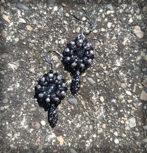 Hvězdný třpyt no.2 šperk doplněk náušnice hvězda květ noc půlnoc noční obloha 