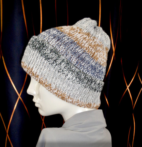 Pestrobarevný kulich no.11 kulich zima čepice pletení akryl duhový barevný veselý univerzální duha pestrobarevný unisex pokrývka hlavy módní doplněk hřeje 