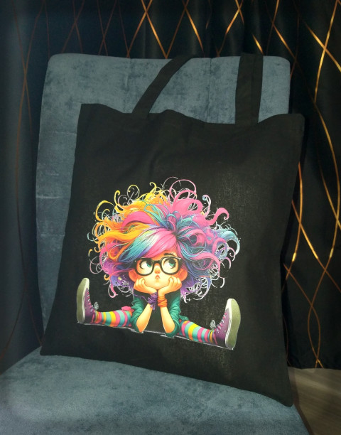 Textilní taška s potiskem -holčička doplněk taška holčička obrázek nákup děvčátko barvy dívka potisk 