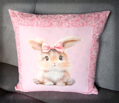 Povlak na polštářek - králíček dekorace holčička polštář polštářek dítě králík králíček povlak 