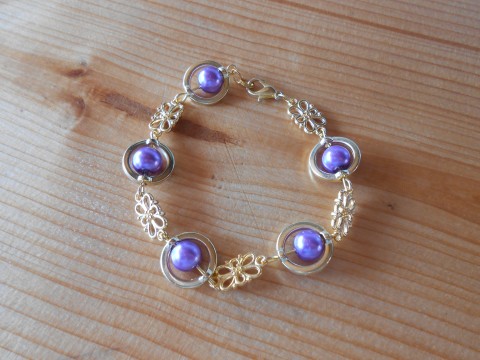 Náramek do fialova - výprodej náramek fialová ketlovaný bižuterní komponenty korfida 