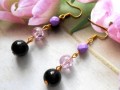 Náušnice fialové s černou (96/18)