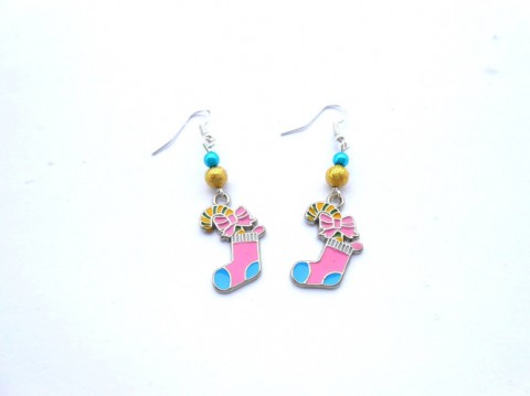 Náušnice vánoční nadílka kov korálky náušnice vánoce růžová dívčí vánoční žlutá tyrkysová korálek taneční punčocha pro dívky pro ženy nadílka 