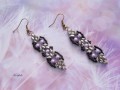 Náušnice šité barva fialová, černá