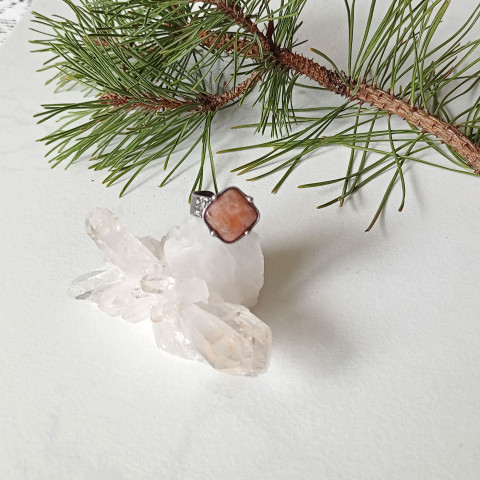 Sluneční - prstýnek šperk prsten patina tiffany minerály cínovaný sluneční kámen 