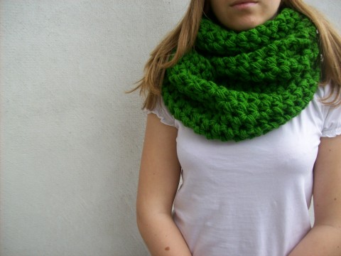 Nákrčník zelený zelený háčkovaný šála nákrčník šálka kruhový tunel spojený šál 